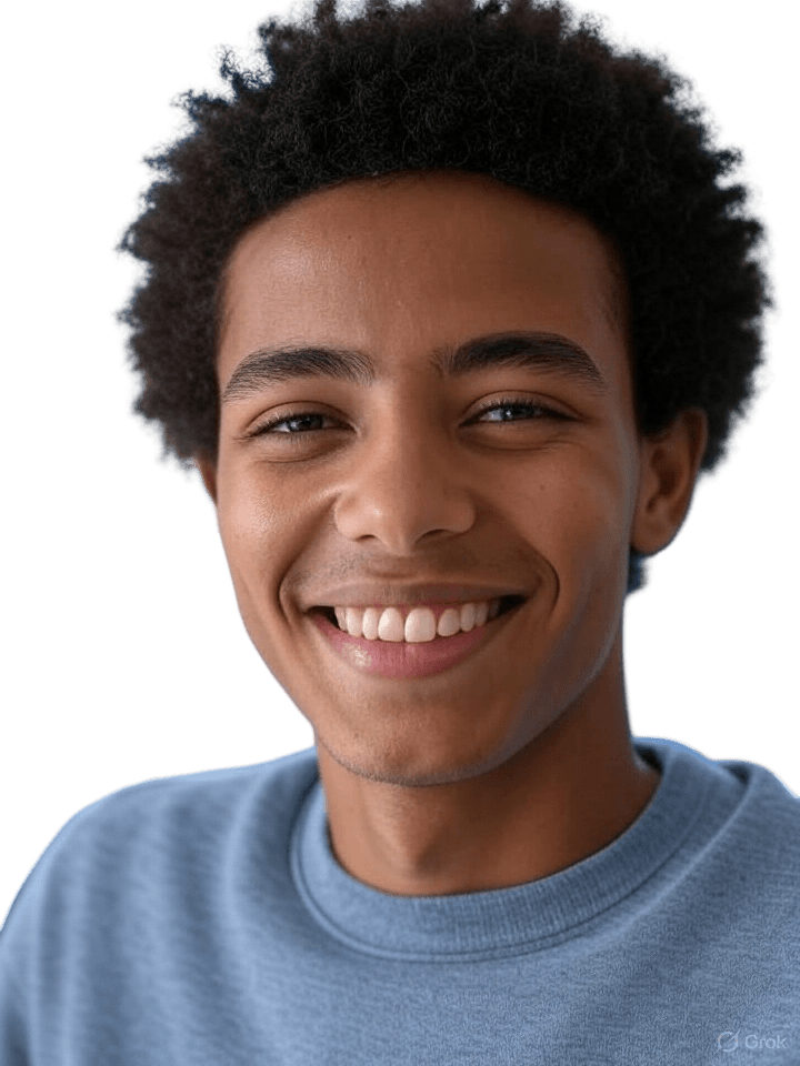 Confident teenager with perfect smile